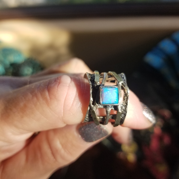 STERLING OPAL RING - Picture 3 of 10
